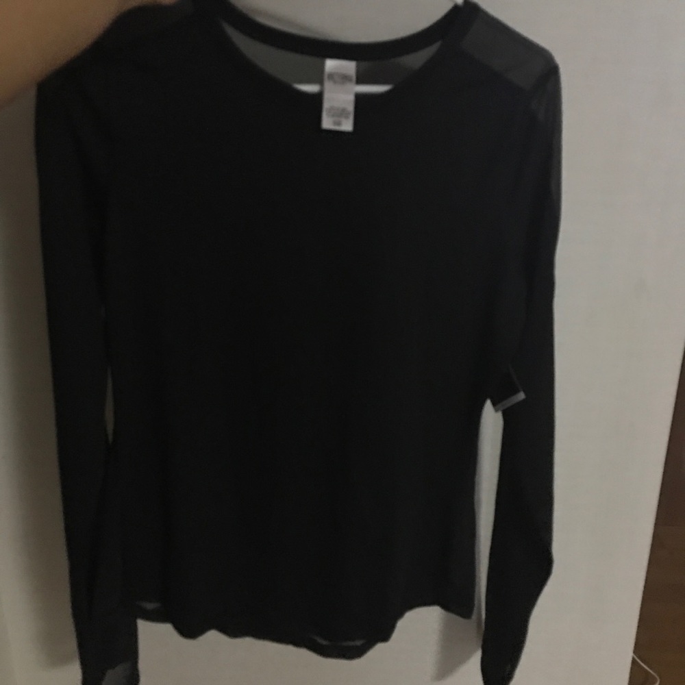 Long sleeve mesh work out tops